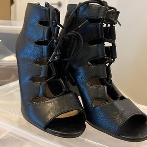 Black lace up heels
